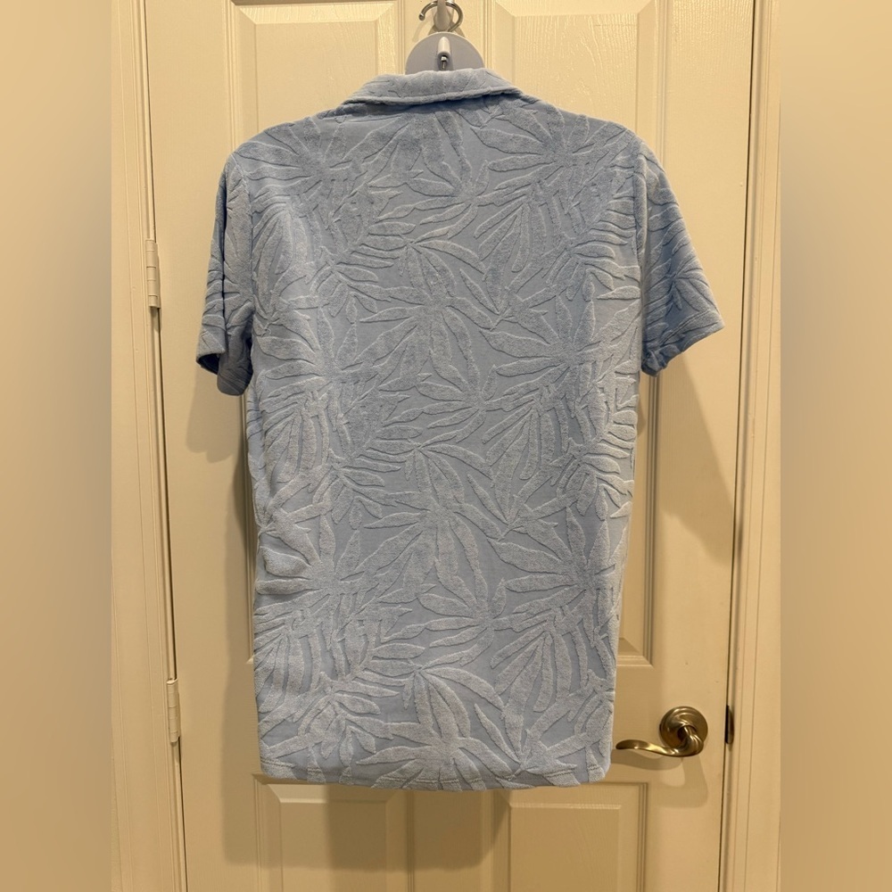 Men’s NWT Light Blue Textured Button-Up Shirt Large - Picture 4 of 4